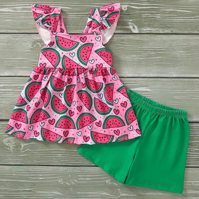Pete + Lucy Lovely Watermelon's Girl's 2 pc set