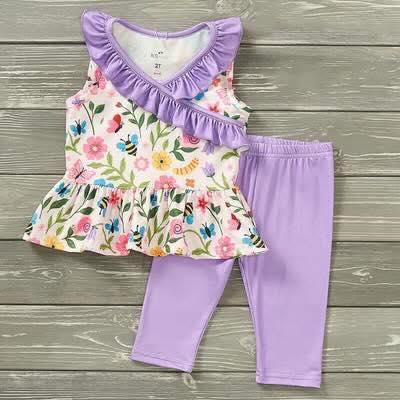 Pete + Lucy Garden Friends Girl's 2 piece set